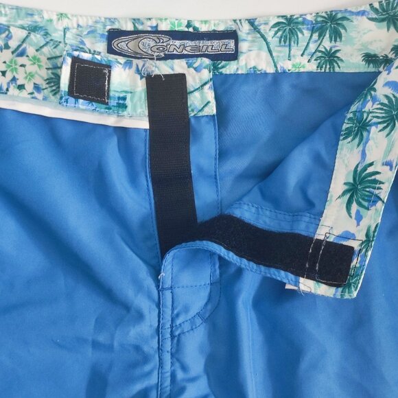 O'Neill beach short muted blue with tropical design women's junior size 7 - Picture 5 of 12